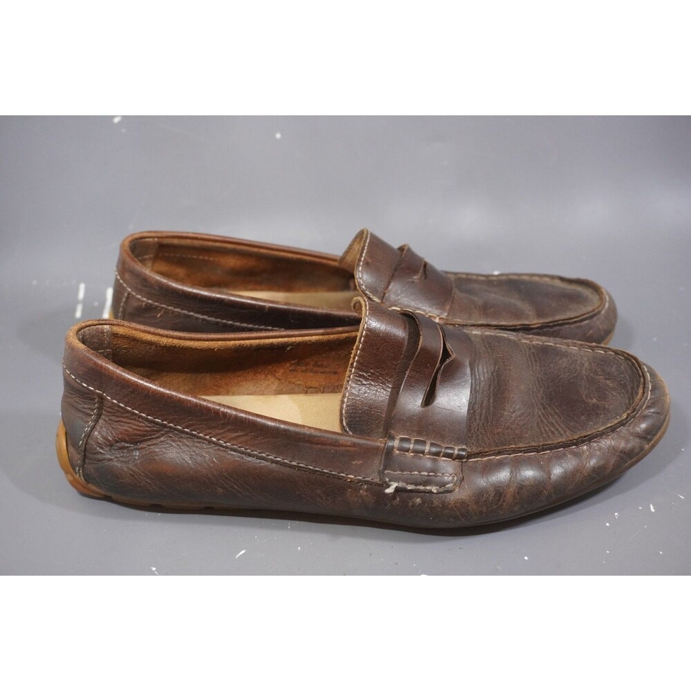 Born Andes Dark Brown Leather Loafers Mens Sz 10 Slip-On Driving Moccasin Shoes